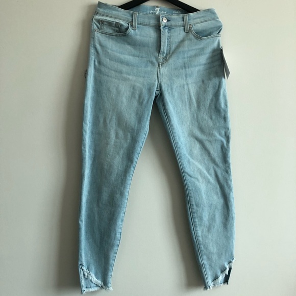 7FAM Gwenevere Angled Raw Hem Skinny Jeans - Picture 2 of 9